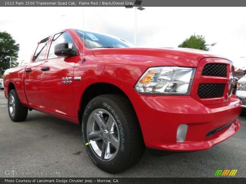 Flame Red / Black/Diesel Gray 2013 Ram 1500 Tradesman Quad Cab