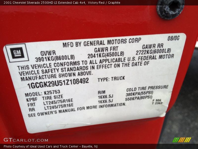 Victory Red / Graphite 2001 Chevrolet Silverado 2500HD LS Extended Cab 4x4