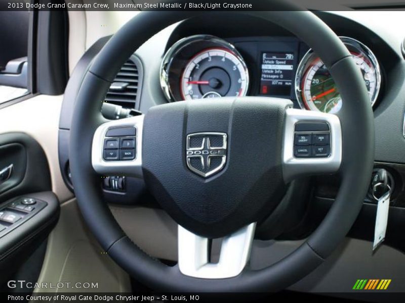 Maximum Steel Metallic / Black/Light Graystone 2013 Dodge Grand Caravan Crew