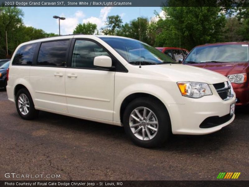 Stone White / Black/Light Graystone 2013 Dodge Grand Caravan SXT