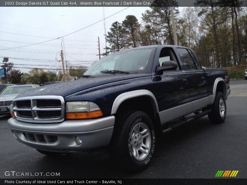 Atlantic Blue Pearlcoat / Dark Slate Gray 2003 Dodge Dakota SLT Quad Cab 4x4