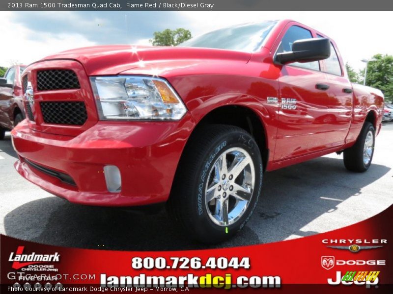 Flame Red / Black/Diesel Gray 2013 Ram 1500 Tradesman Quad Cab