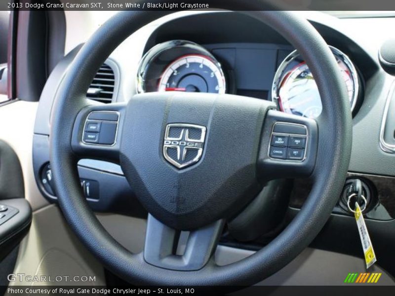 Stone White / Black/Light Graystone 2013 Dodge Grand Caravan SXT
