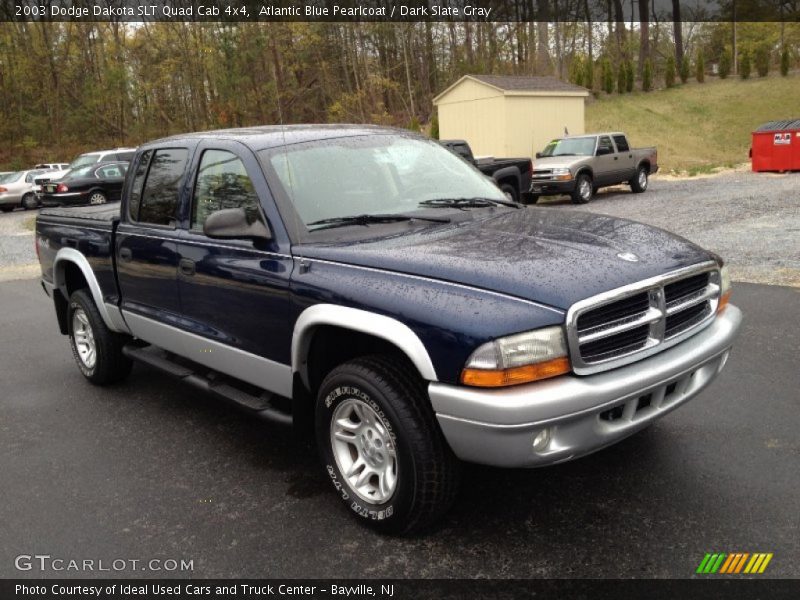 Atlantic Blue Pearlcoat / Dark Slate Gray 2003 Dodge Dakota SLT Quad Cab 4x4