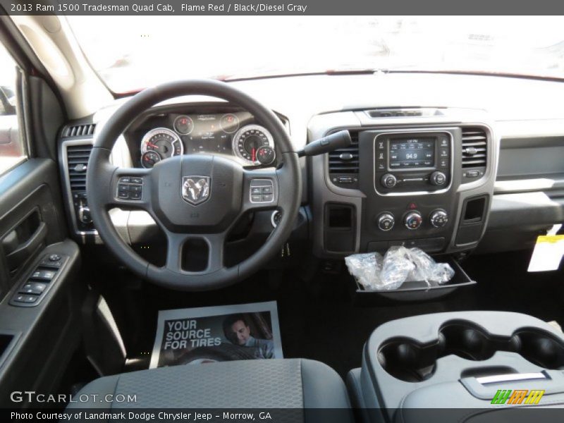 Flame Red / Black/Diesel Gray 2013 Ram 1500 Tradesman Quad Cab