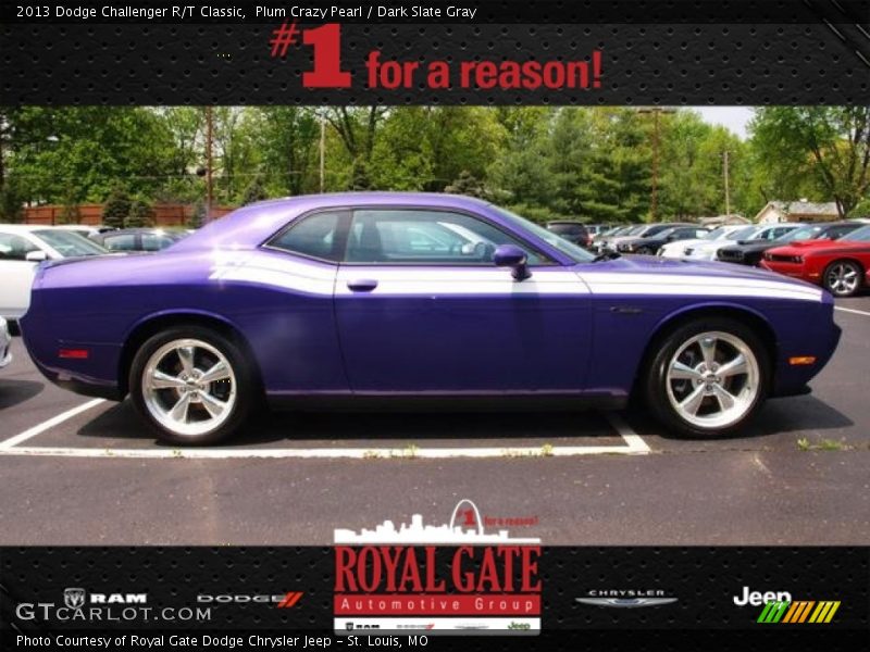 Plum Crazy Pearl / Dark Slate Gray 2013 Dodge Challenger R/T Classic