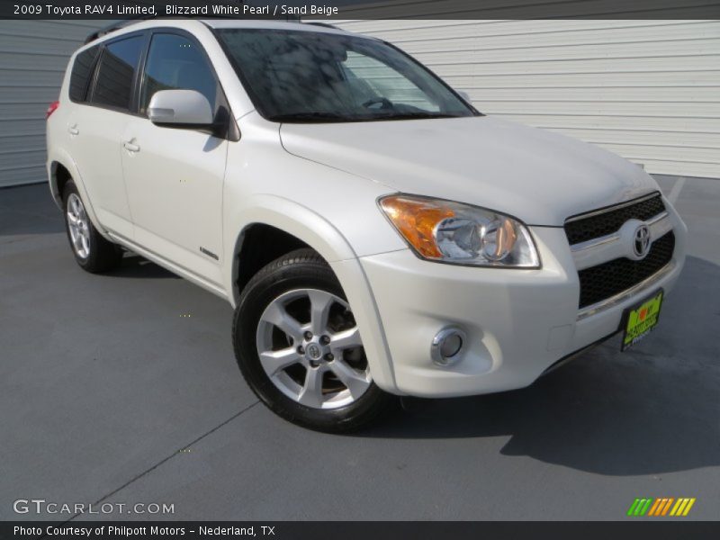 Blizzard White Pearl / Sand Beige 2009 Toyota RAV4 Limited