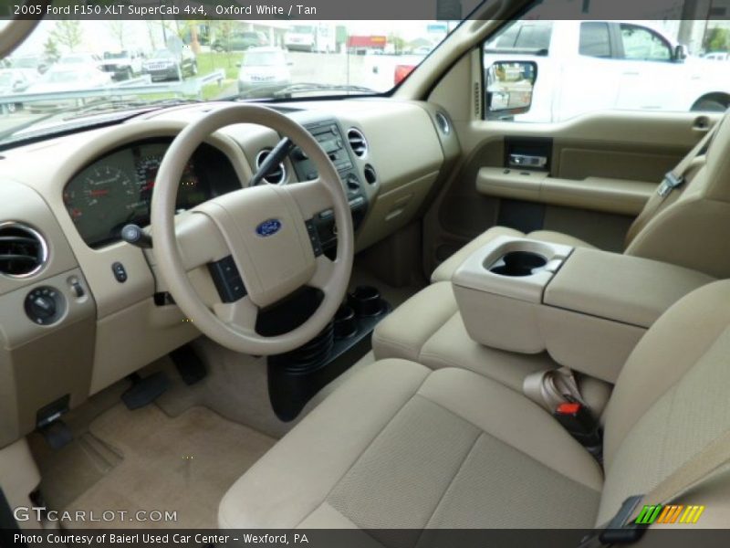 Oxford White / Tan 2005 Ford F150 XLT SuperCab 4x4