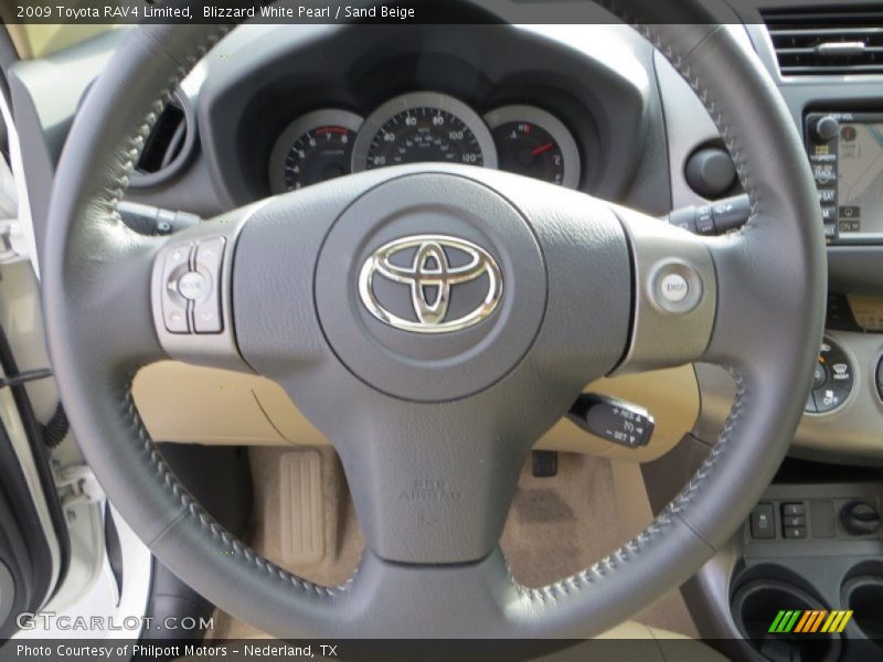 Blizzard White Pearl / Sand Beige 2009 Toyota RAV4 Limited