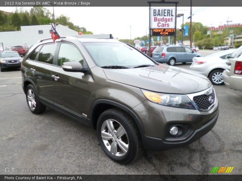 Metal Bronze / Beige 2013 Kia Sorento EX AWD