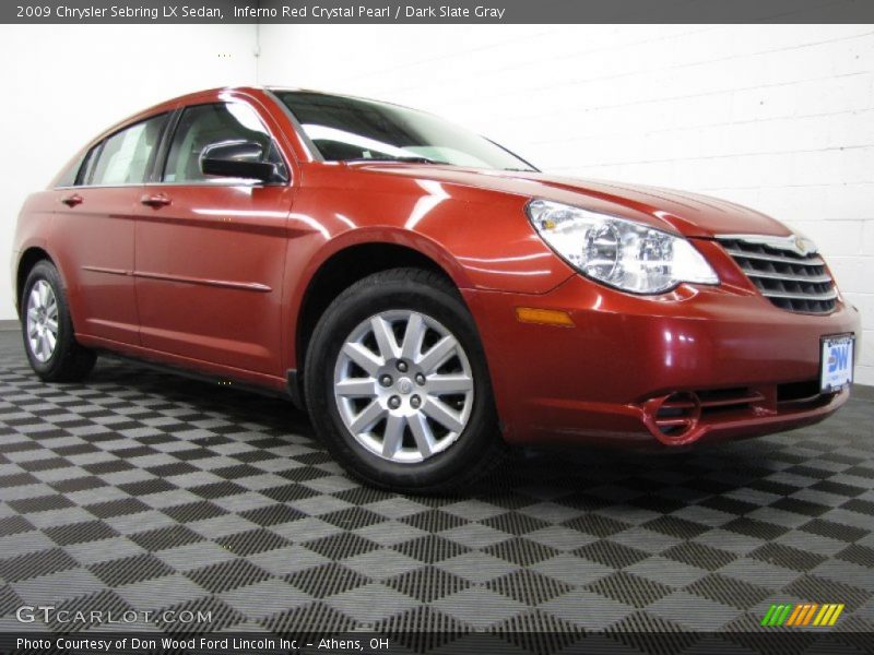 Inferno Red Crystal Pearl / Dark Slate Gray 2009 Chrysler Sebring LX Sedan