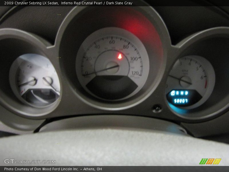 Inferno Red Crystal Pearl / Dark Slate Gray 2009 Chrysler Sebring LX Sedan