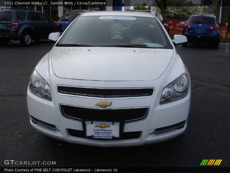 Summit White / Cocoa/Cashmere 2012 Chevrolet Malibu LT