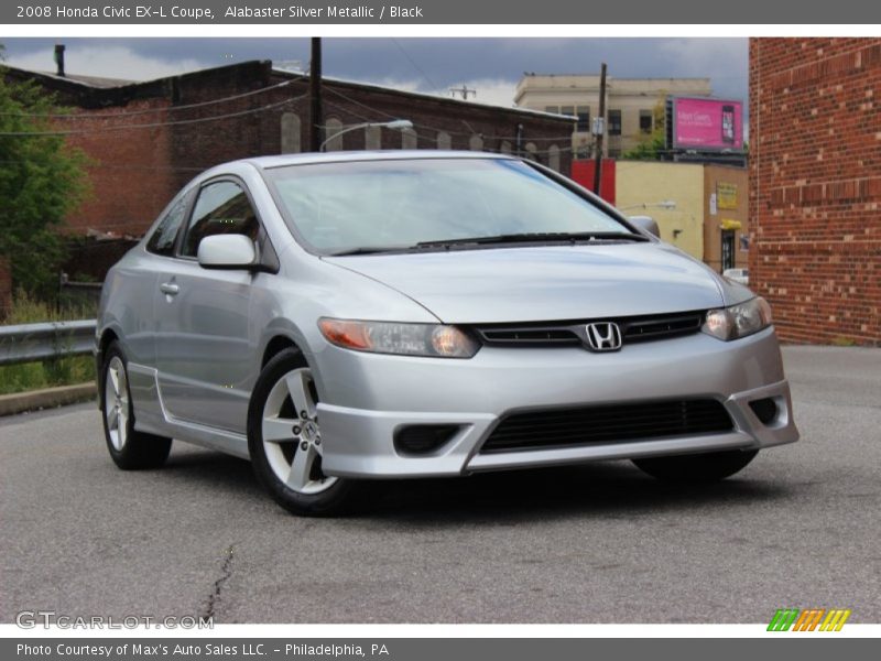 Alabaster Silver Metallic / Black 2008 Honda Civic EX-L Coupe