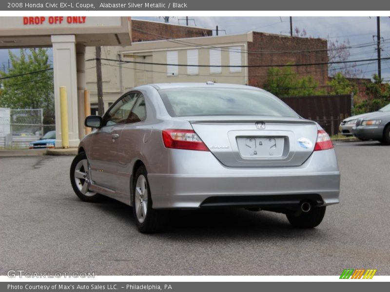 Alabaster Silver Metallic / Black 2008 Honda Civic EX-L Coupe