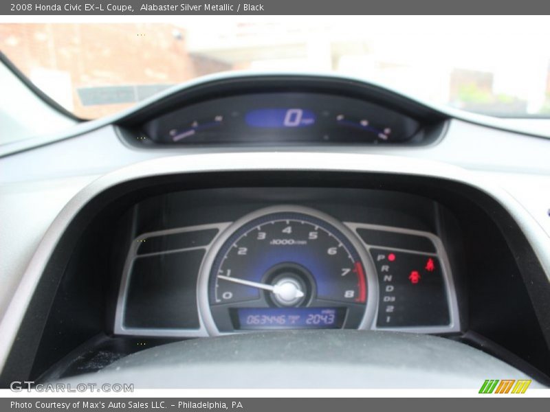 Alabaster Silver Metallic / Black 2008 Honda Civic EX-L Coupe