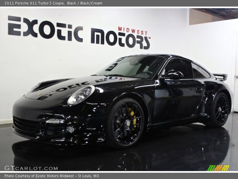 Black / Black/Cream 2011 Porsche 911 Turbo S Coupe