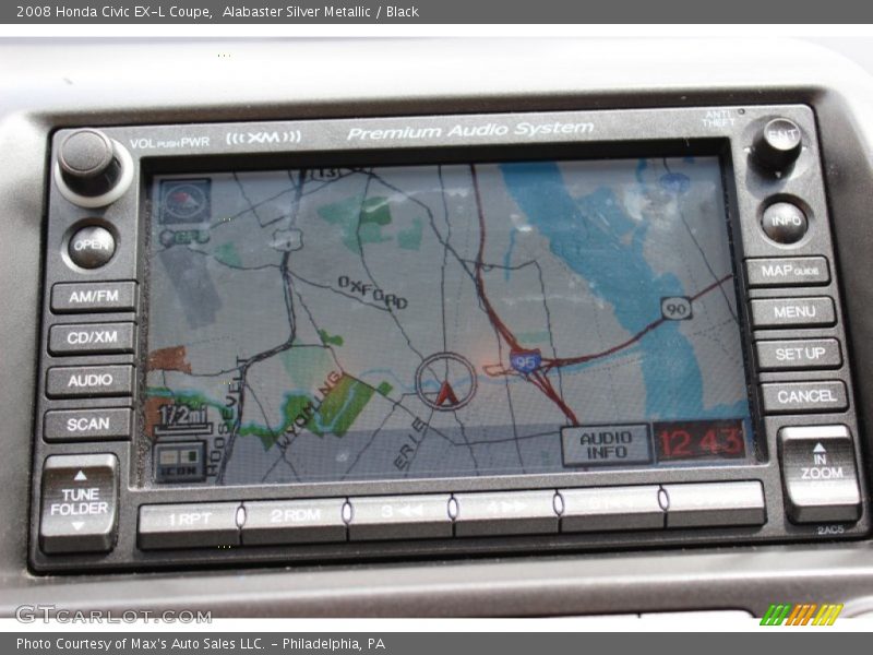 Alabaster Silver Metallic / Black 2008 Honda Civic EX-L Coupe