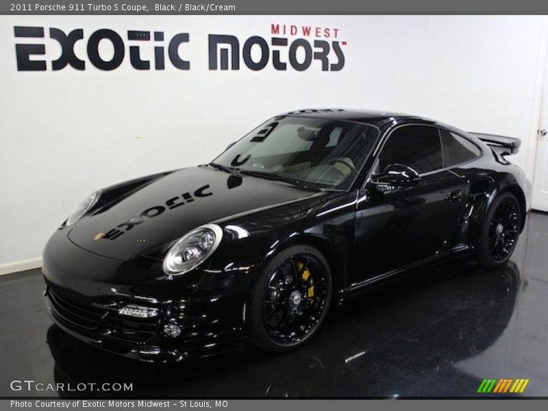 Black / Black/Cream 2011 Porsche 911 Turbo S Coupe