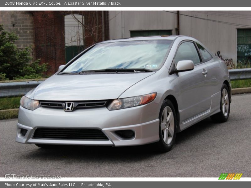 Alabaster Silver Metallic / Black 2008 Honda Civic EX-L Coupe