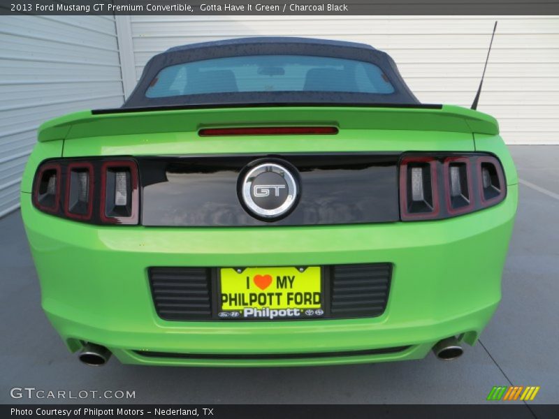 Gotta Have It Green / Charcoal Black 2013 Ford Mustang GT Premium Convertible