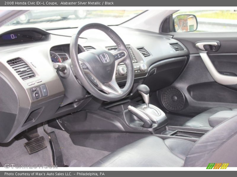 Alabaster Silver Metallic / Black 2008 Honda Civic EX-L Coupe