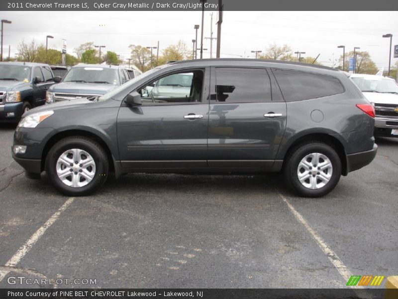 Cyber Gray Metallic / Dark Gray/Light Gray 2011 Chevrolet Traverse LS
