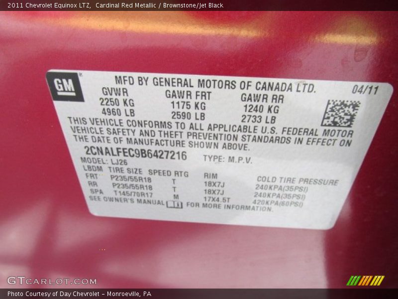 Cardinal Red Metallic / Brownstone/Jet Black 2011 Chevrolet Equinox LTZ