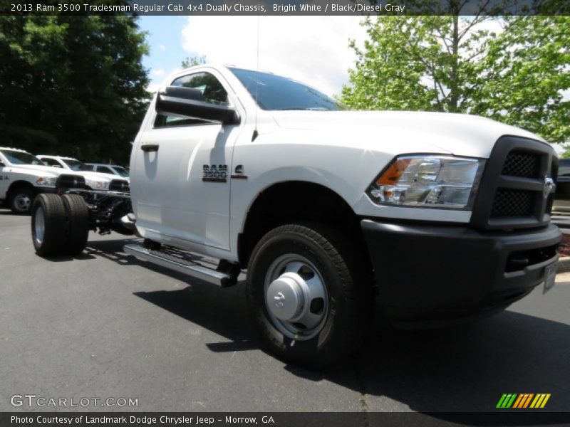 Bright White / Black/Diesel Gray 2013 Ram 3500 Tradesman Regular Cab 4x4 Dually Chassis