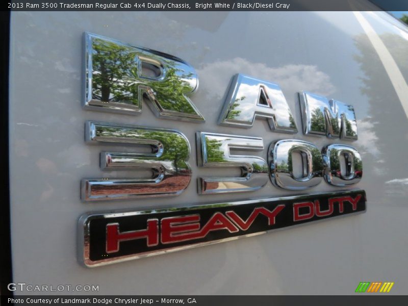 Bright White / Black/Diesel Gray 2013 Ram 3500 Tradesman Regular Cab 4x4 Dually Chassis