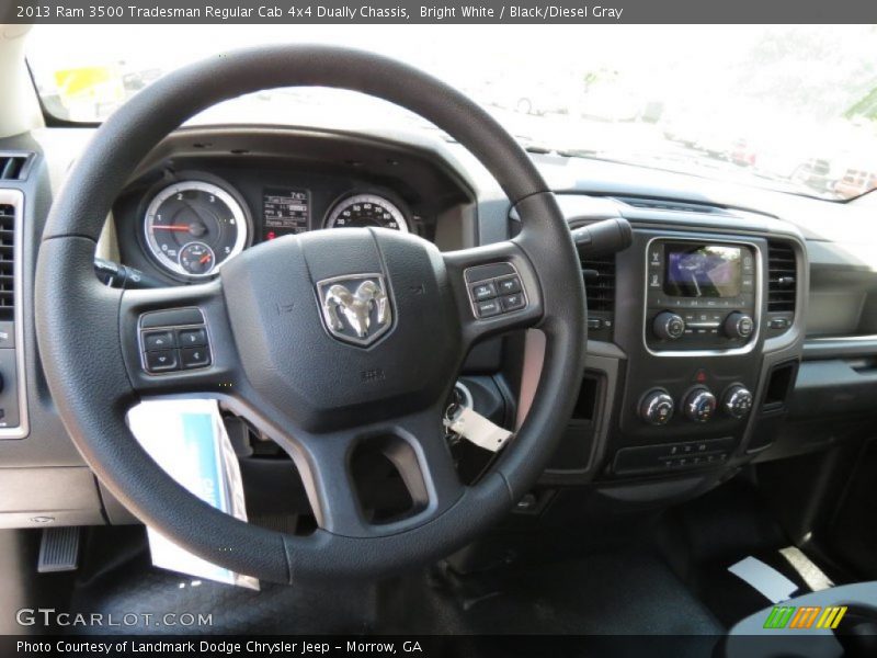 Bright White / Black/Diesel Gray 2013 Ram 3500 Tradesman Regular Cab 4x4 Dually Chassis