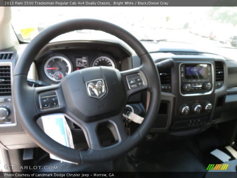 Bright White / Black/Diesel Gray 2013 Ram 3500 Tradesman Regular Cab 4x4 Dually Chassis