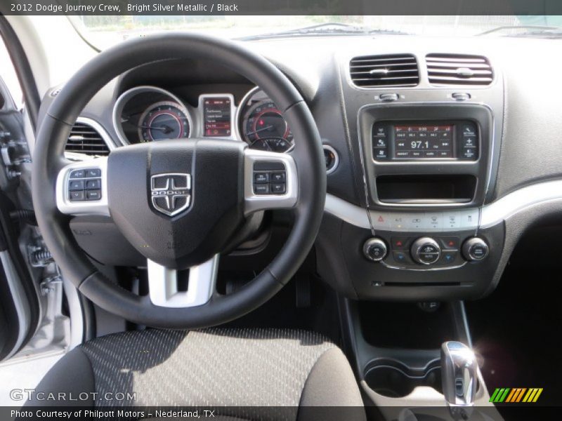 Bright Silver Metallic / Black 2012 Dodge Journey Crew