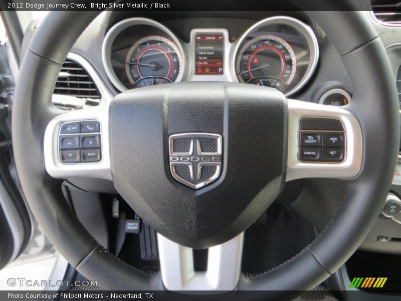 Bright Silver Metallic / Black 2012 Dodge Journey Crew