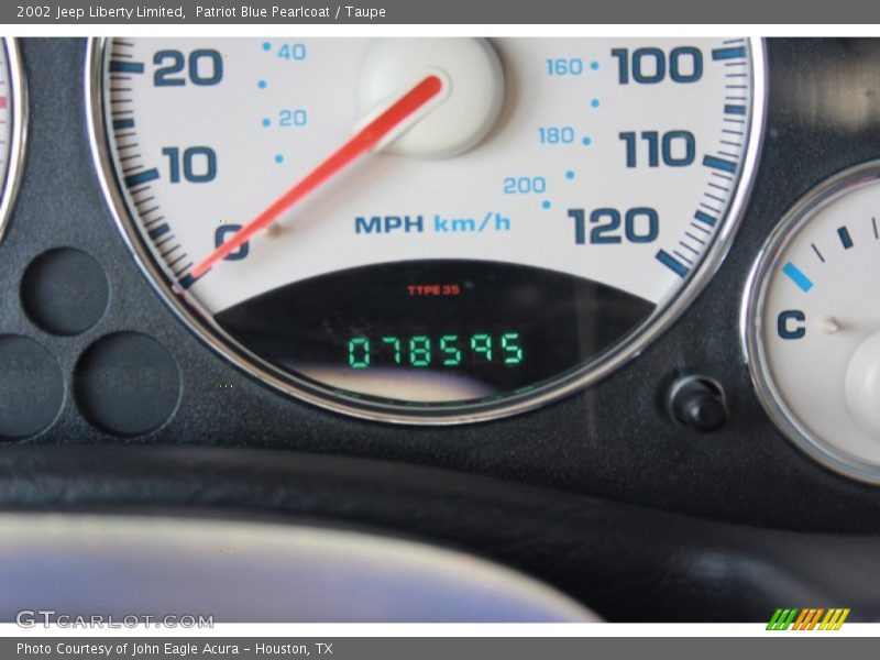 Patriot Blue Pearlcoat / Taupe 2002 Jeep Liberty Limited