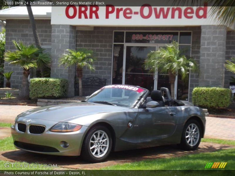 Sterling Grey Metallic / Black 2003 BMW Z4 2.5i Roadster