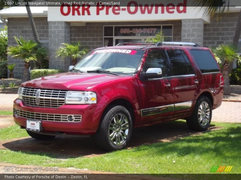 Vivid Red Metallic / Camel/Sand 2007 Lincoln Navigator Ultimate