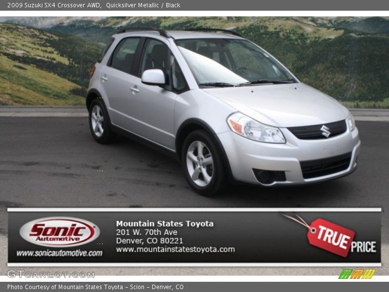Quicksilver Metallic / Black 2009 Suzuki SX4 Crossover AWD