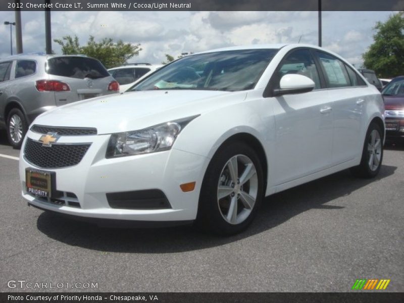 Summit White / Cocoa/Light Neutral 2012 Chevrolet Cruze LT