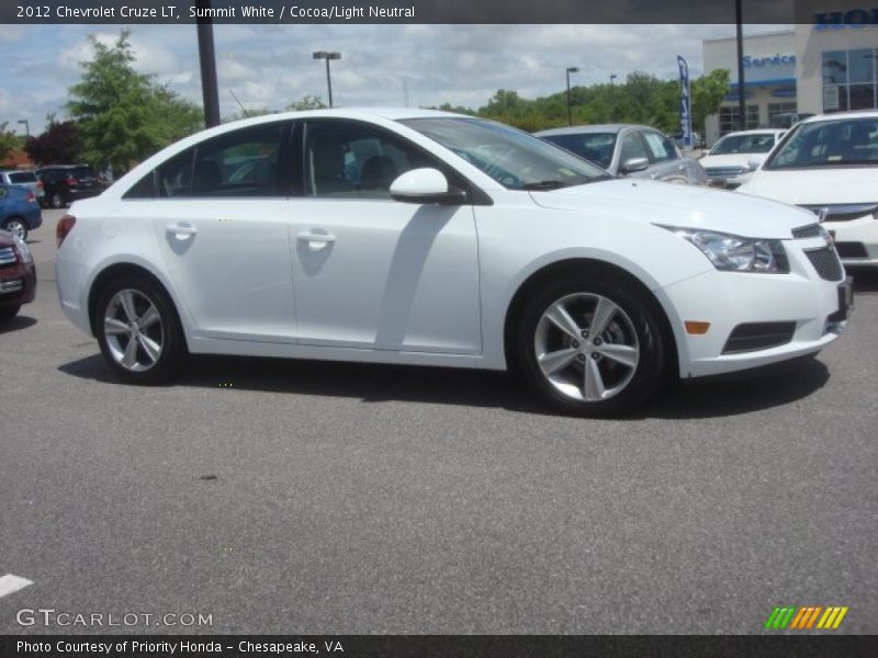 Summit White / Cocoa/Light Neutral 2012 Chevrolet Cruze LT