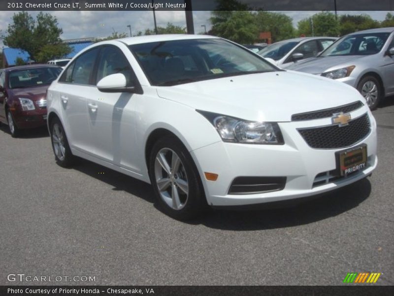 Summit White / Cocoa/Light Neutral 2012 Chevrolet Cruze LT