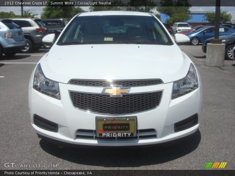 Summit White / Cocoa/Light Neutral 2012 Chevrolet Cruze LT