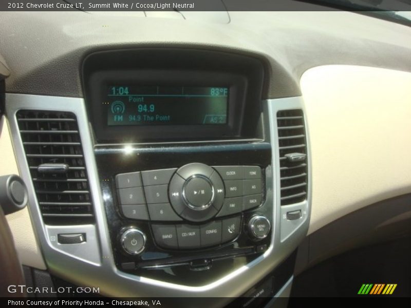 Summit White / Cocoa/Light Neutral 2012 Chevrolet Cruze LT