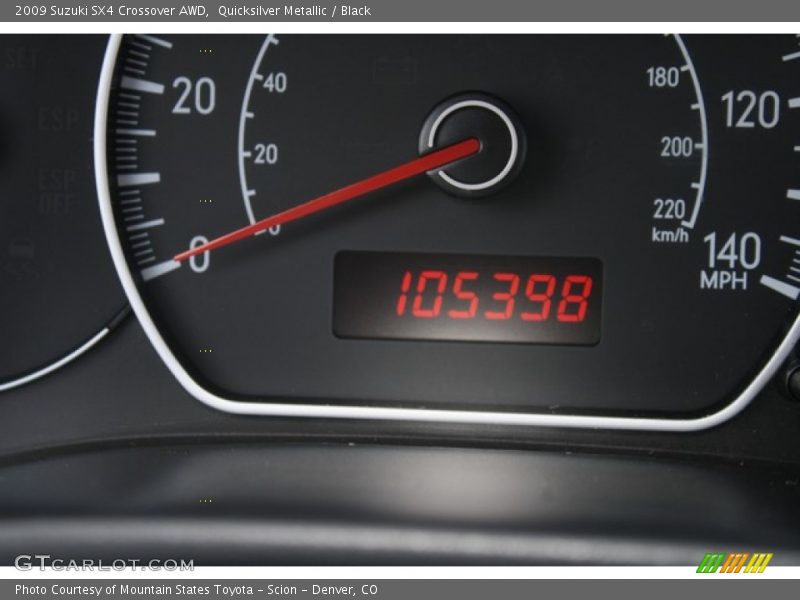 Quicksilver Metallic / Black 2009 Suzuki SX4 Crossover AWD