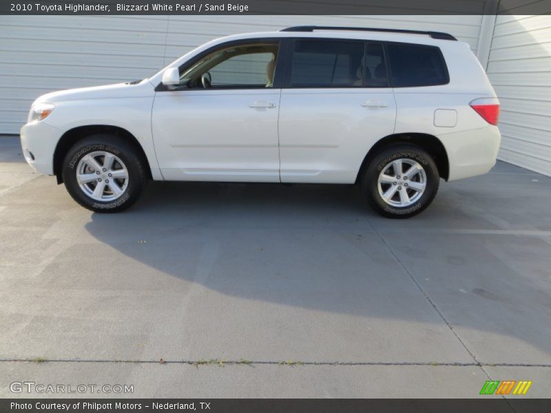 Blizzard White Pearl / Sand Beige 2010 Toyota Highlander