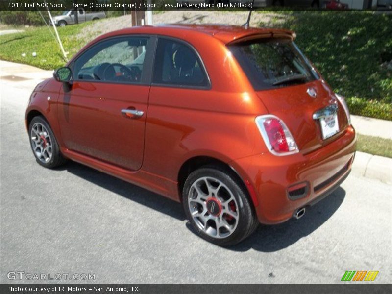 Rame (Copper Orange) / Sport Tessuto Nero/Nero (Black/Black) 2012 Fiat 500 Sport
