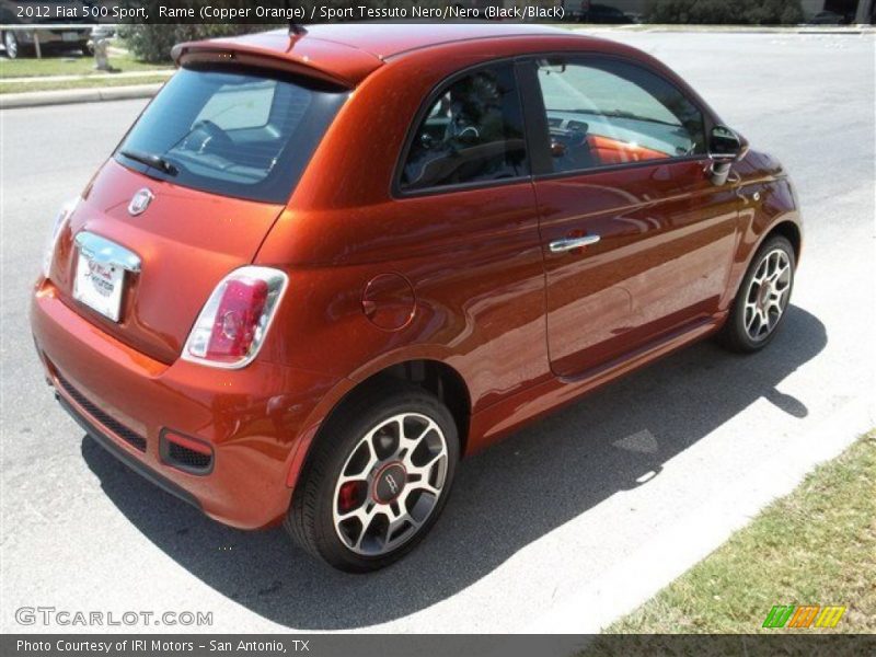 Rame (Copper Orange) / Sport Tessuto Nero/Nero (Black/Black) 2012 Fiat 500 Sport