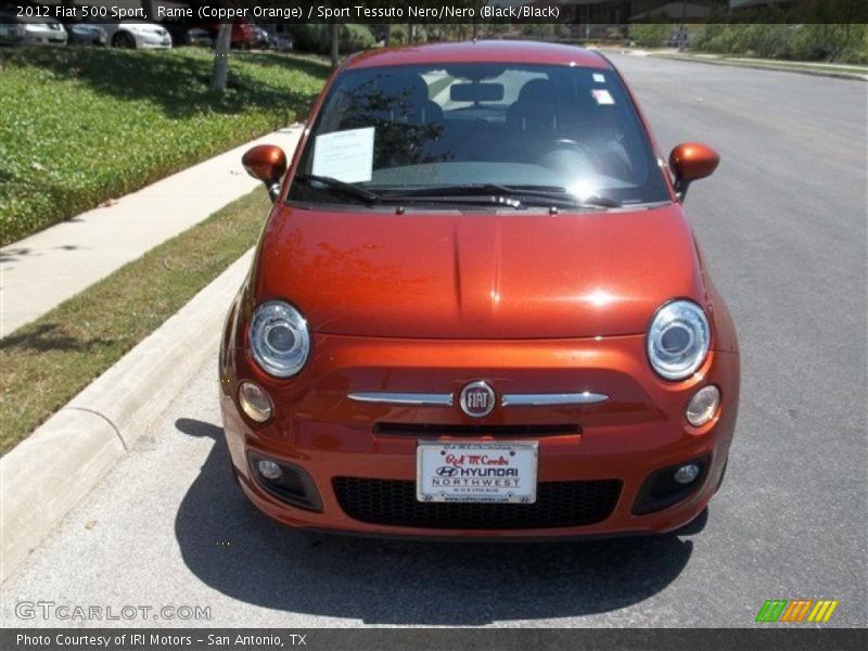 Rame (Copper Orange) / Sport Tessuto Nero/Nero (Black/Black) 2012 Fiat 500 Sport