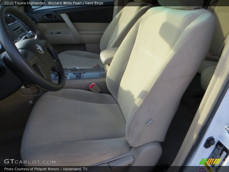 Blizzard White Pearl / Sand Beige 2010 Toyota Highlander