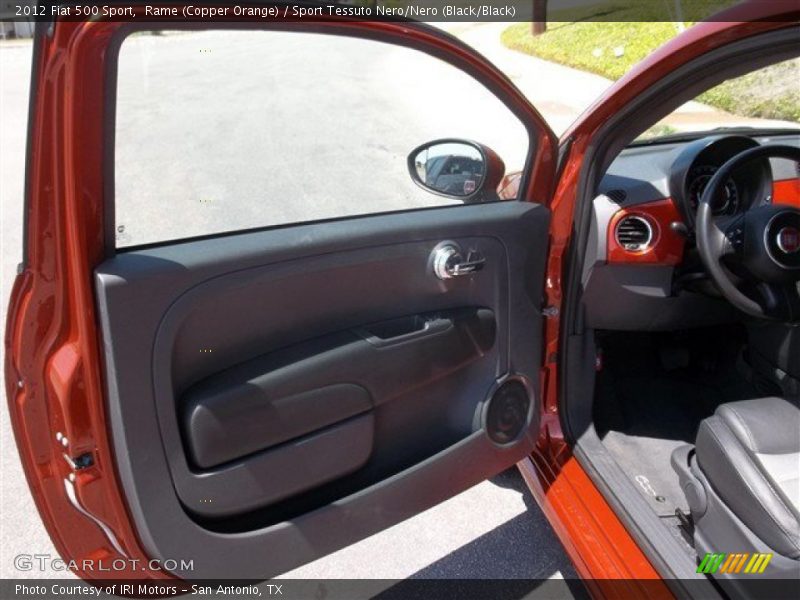 Rame (Copper Orange) / Sport Tessuto Nero/Nero (Black/Black) 2012 Fiat 500 Sport
